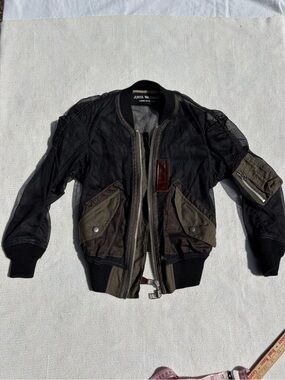 Junya Watanabe for Comme des Garcons Black & Olive Tulle Bomber Jacket